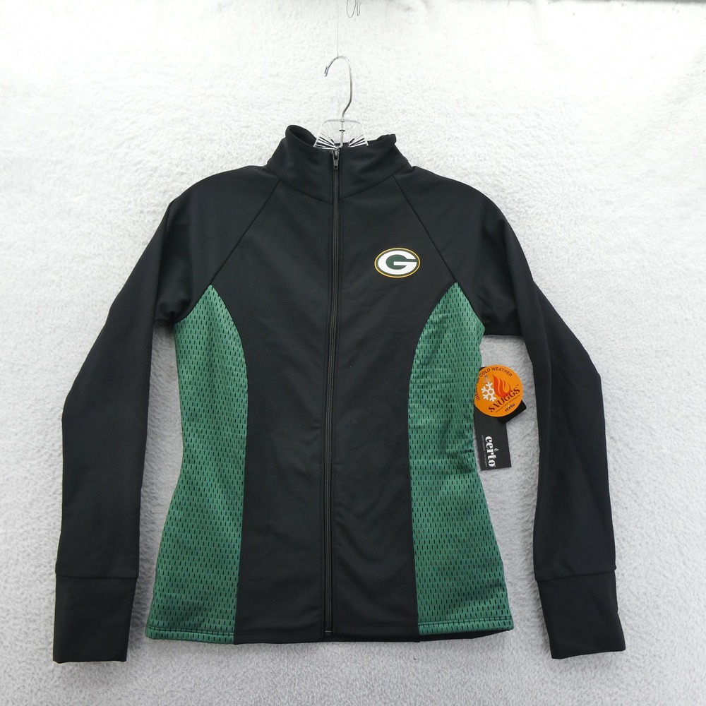 Certo‎ Jacket Womens Extra Small Green Bay Packers Black Green XS Polyester New